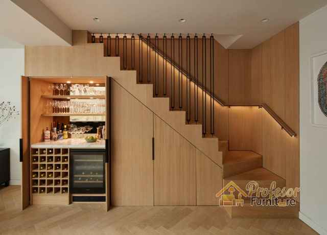 Custom furniture Bantargebang Bekasi lemari bawah tangga fungsional presisi Custom furniture Bantargebang Bekasi lemari bawah tangga fungsional presisi