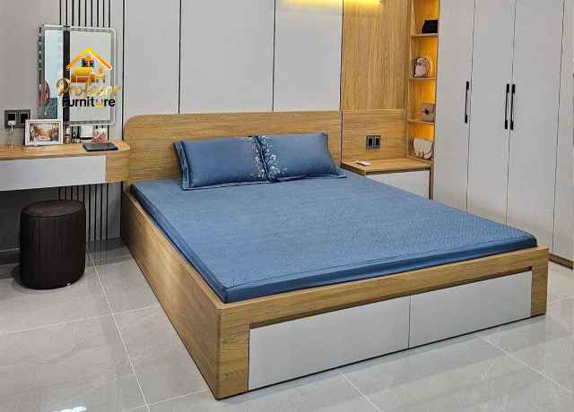 Custom furniture Cibitung Bekasi dipan kasur dengan laci penyimpanan cerdas
