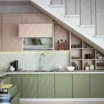 Kitchen set Tanjung Duren Jakarta barat optimasi ruang bawah tangga jadi dapur Kitchen set Tanjung Duren Jakarta barat