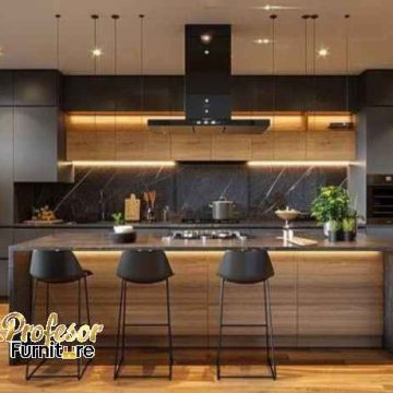 Kitchen set Cimuning Bekasi warna solid elegan mewah