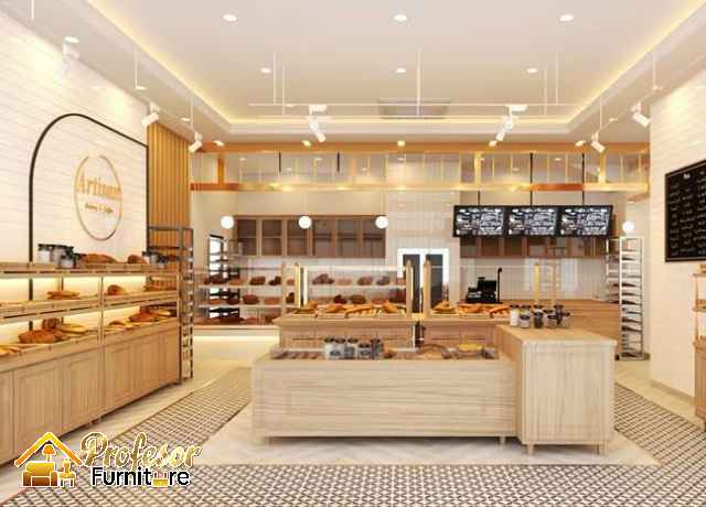 Jasa Rak Display Toko Roti Custom Tangerang Kayu Hpl Minimalis