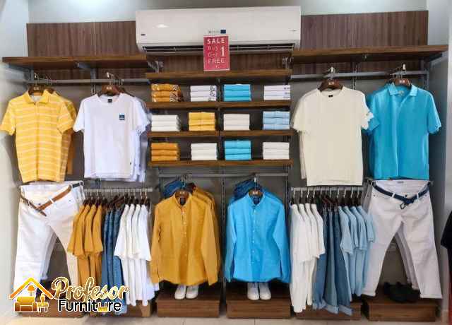Custom rak display produk Jakarta khusus toko baju dan butik