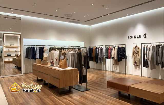 Display toko baju minimalis konsep butik mewah elegan custom Bekasi