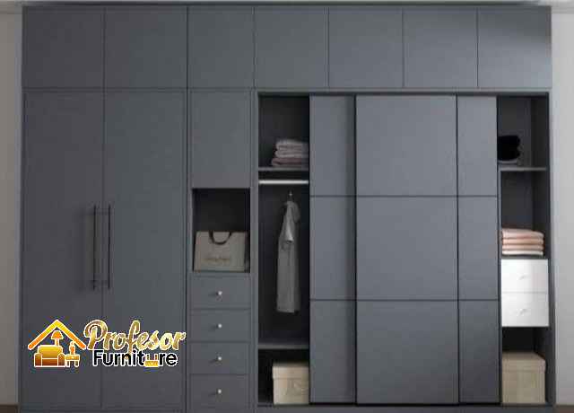 Lemari pakaian besi custom anti rayap untuk kamar lembap Bekasi
