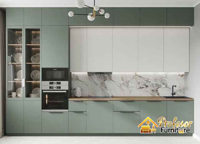 Kitchen set Bambu Apus Jakarta Timur inspirasi ala Korea dengan warna pastel lembut