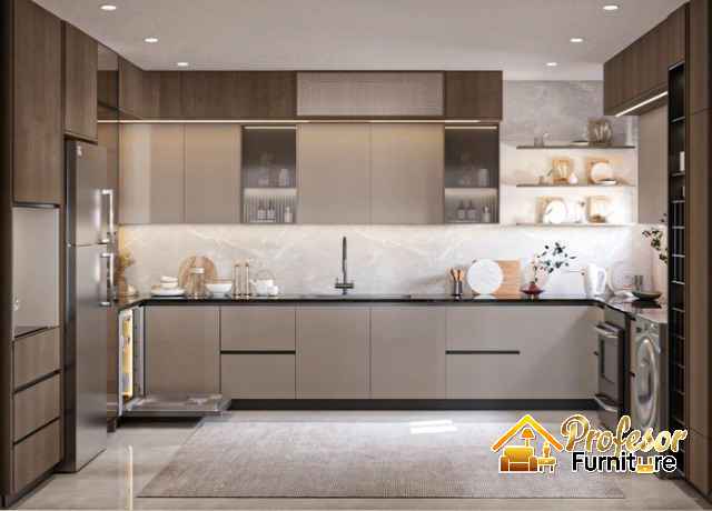 Kitchen set Penggilingan Jakarta Timur gaya Skandinavia dengan top table granit
