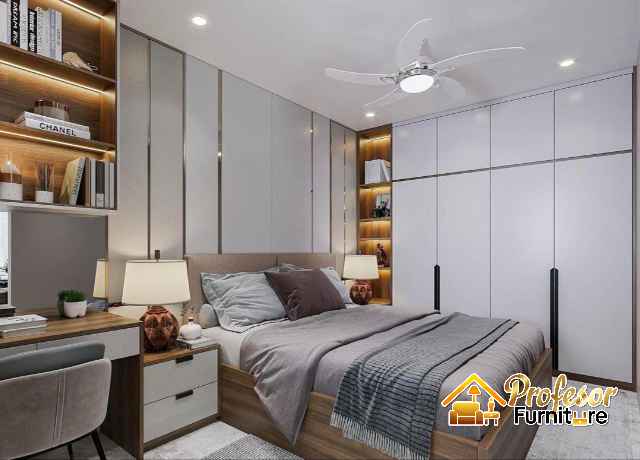 Paket interior kamar set dan lemari pakaian minimalis custom Tangerang