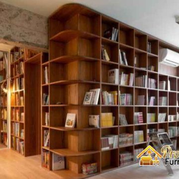 Rak display buku perpustakaan multiplek HPL minimalis